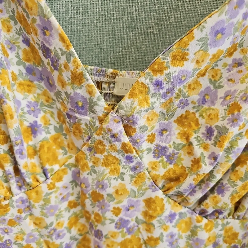 NWT Ultra Flirt Floral Sundress Smocked Tiered Adjustable Straps Women's 3X - Picture 11 of 11